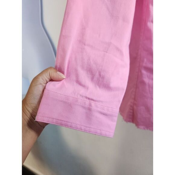 Quacker Factory Pink w/Orange Trim Rhinestone Detail Button Down Jacket size 2X - Picture 7 of 8